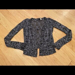 BDG Urban Outfitters black/light blue knit cardigan